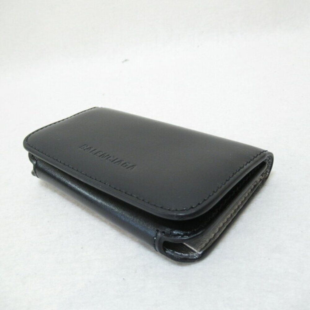 Balenciaga Black Case Key Leather Keychains Accessories View 5